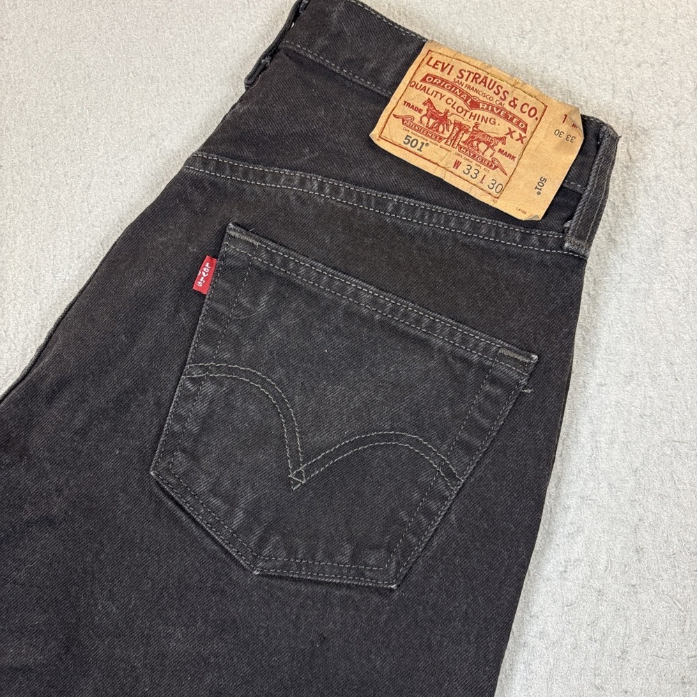 Levi's 501 Black Men Denim Jeans Size 33x330 Y2K  Straight Fit